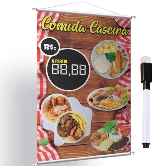Banner comida caseira caneta